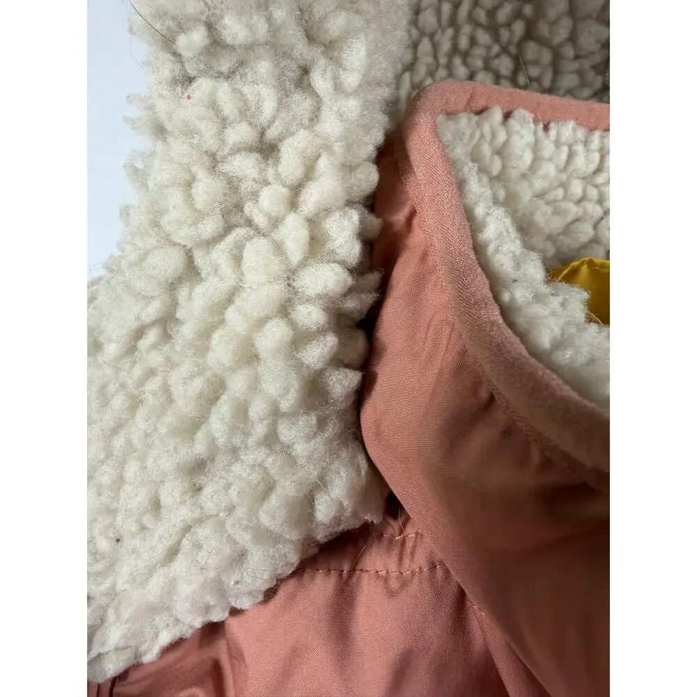 Patagonia Baby Reversible Tribbles Hoody Sherpa Fleece Jacket Pink size 3